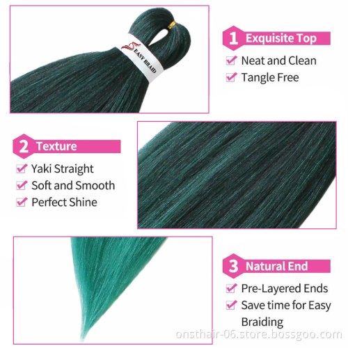 Easy Braids xpression Hair  Pre Stretched  Kanekalons  Braid Corchet Braiding Hair pressions Yaki Texture EZ Wick  Bulk